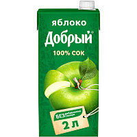 Сок Добрый яблочный 2 л фото Сок Добрый яблочный 2 л