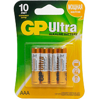 Батарейка ААА мизинчиковая GP Ultra (4 штуки в упаковке) фото Батарейка ААА мизинчиковая GP Ultra (4 штуки в упаковке)