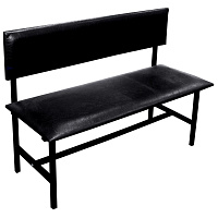 Банкетка UD_со спинкой Берта+ БМ-6 1500 карк. черн к/з- фото Банкетка UD_со спинкой Берта+ БМ-6 1500 карк. черн к/з-