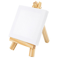 Настольный мини-мольберт с холстом 8х8 см, BRAUBERG ART DEBUT, сосна, хлопок, 192679