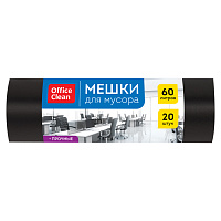 Мешки для мусора 60л OfficeClean ПНД, 60*70см, 15мкм, 20шт., прочные, черные, в рулоне фото Мешки для мусора 60л OfficeClean ПНД, 60*70см, 15мкм, 20шт., прочные, черные, в рулоне