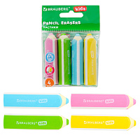 Ластики фигурные BRAUBERG KIDS "Карандашики", НАБОР 4 ШТУКИ, пакет, 271996 фото Ластики фигурные BRAUBERG KIDS "Карандашики", НАБОР 4 ШТУКИ, пакет, 271996