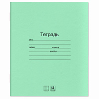 Тетради ДЭК 12 л. КОМПЛЕКТ 20 шт. с ЗЕЛЁНОЙ обложкой, ЮНЛАНДИЯ, клетка, 106741