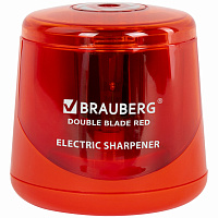 Точилка электрическая BRAUBERG DOUBLE BLADE RED, двойное лезвие, питание от 2 батареек АА, 271338 фото Точилка электрическая BRAUBERG DOUBLE BLADE RED, двойное лезвие, питание от 2 батареек АА, 271338