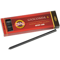 Грифели для цанговых карандашей Koh-I-Noor "Gioconda", 6B, 5,6мм, 6шт., круглый, пластиковый короб фото Грифели для цанговых карандашей Koh-I-Noor "Gioconda", 6B, 5,6мм, 6шт., круглый, пластиковый короб