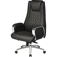 Кресло для руководителя Easy Chair 518 ML черное (натуральная кожа с компаньоном, металл) фото Кресло для руководителя Easy Chair 518 ML черное (натуральная кожа с компаньоном, металл)