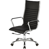 Кресло для руководителя Easy Chair 704 TL черное (натуральная кожа с компаньоном, металл) фото Кресло для руководителя Easy Chair 704 TL черное (натуральная кожа с компаньоном, металл)