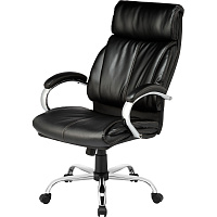 Кресло для руководителя Easy Chair 516 RT черное (рециклированная кожа с компаньоном, металл) фото Кресло для руководителя Easy Chair 516 RT черное (рециклированная кожа с компаньоном, металл)