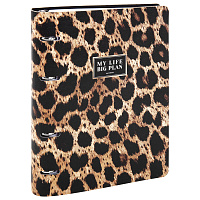 Тетрадь на кольцах А5, 175х215 мм, 120 л., под кожу, BRAUBERG VISTA, "Леопард", 405209