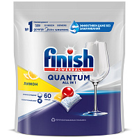 Таблетки для посудомоечной машины Finish "Quantum", лимон, 60 капсул фото Таблетки для посудомоечной машины Finish "Quantum", лимон, 60 капсул