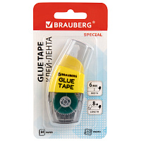 Клей-лента BRAUBERG SPECIAL, 6 мм х 8 м, корпус жёлтый, блистер, 273028 фото Клей-лента BRAUBERG SPECIAL, 6 мм х 8 м, корпус жёлтый, блистер, 273028