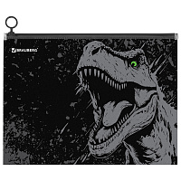 Папка для тетрадей BRAUBERG А4, 1 отделение, пластик, на zip-lock молнии, "Scary dino", 273321 фото Папка для тетрадей BRAUBERG А4, 1 отделение, пластик, на zip-lock молнии, "Scary dino", 273321