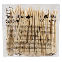 Пики для канапе бамбуковые ГОЛЬФ 9 см, 100 шт., КП, 133043