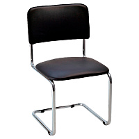 Стул Фабрикант "Sylwia", каркас металл хром, кожзам черный BOX1