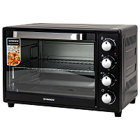 Мини-печь электрическая SONNEN EO-HL38K, 2000 Вт, 38 л, 3 режима нагрева, режим конвекции, таймер, механическое управление, черная, 458306