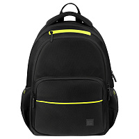 Рюкзак Berlingo U3 "Black-green" 41*29,5*13см, 2 отделения, 4 кармана, эргономичная спинка