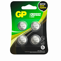 Батарейки литиевые GP Lithium CR2032 "таблетки, дисковые, кнопочные" КОМПЛЕКТ 4 шт., блистер, CR2032-2CRU4 фото Батарейки литиевые GP Lithium CR2032 "таблетки, дисковые, кнопочные" КОМПЛЕКТ 4 шт., блистер, CR2032-2CRU4