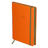 Ежедневник датированный 2026г., А5, 176л., твердый переплет, кожзам, BG "Contrast. Orange", оранжевый, цветной срез, на резинке фото Ежедневник датированный 2026г., А5, 176л., твердый переплет, кожзам, BG "Contrast. Orange", оранжевый, цветной срез, на резинке