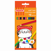 Карандаши цветные ПИФАГОР "КОТИК", 12 цветов, шестигранные, 181340 фото Карандаши цветные ПИФАГОР "КОТИК", 12 цветов, шестигранные, 181340