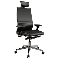 Кресло офисное МЕТТА "SAMURAI" KL-3, с подголовником, экокожа, черное