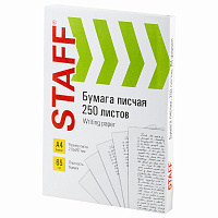 Бумага писчая А4, 65 г/м2, 250 л., Россия, белизна 92% (ISO), STAFF, 114214 фото Бумага писчая А4, 65 г/м2, 250 л., Россия, белизна 92% (ISO), STAFF, 114214