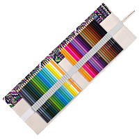 Карандаши цветные стираемые в пенале-скрутке BRAUBERG, 48 цветов + точилка и ластик, 182071