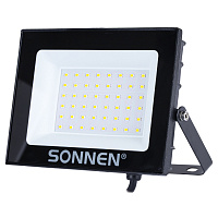 Прожектор светодиодный 50 Вт, 6500 К, 4000 Лм, IP65, 176x123x26 мм, черный, SONNEN, 238414 фото Прожектор светодиодный 50 Вт, 6500 К, 4000 Лм, IP65, 176x123x26 мм, черный, SONNEN, 238414