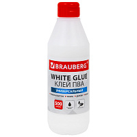 Клей ПВА BRAUBERG, 0,5 кг, универсальный (бумага, картон, дерево), 600982 фото Клей ПВА BRAUBERG, 0,5 кг, универсальный (бумага, картон, дерево), 600982