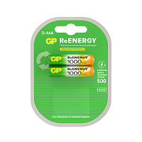Батарейки аккумуляторные GP ReEnergy Ni-Mh мизинчиковые КОМПЛЕКТ 2 шт., ААА (HR03), 950 mAh, 100AAAHCRGY, 100AAAHCRGY-2CR фото Батарейки аккумуляторные GP ReEnergy Ni-Mh мизинчиковые КОМПЛЕКТ 2 шт., ААА (HR03), 950 mAh, 100AAAHCRGY, 100AAAHCRGY-2CR