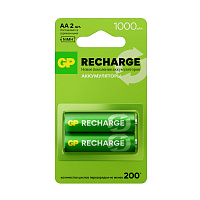Батарейки аккумуляторные GP ReCharge Ni-Mh пальчиковые КОМПЛЕКТ 2 шт., АА (HR6) 1000 mAh, 100AAHCV, 100AAHCV-2CRSB фото Батарейки аккумуляторные GP ReCharge Ni-Mh пальчиковые КОМПЛЕКТ 2 шт., АА (HR6) 1000 mAh, 100AAHCV, 100AAHCV-2CRSB