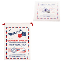 Подарочный мешок (1 шт.) новогодний, 40х60 см, "Почта Деда Мороза", полиэстер, хлопок, ЗОЛОТАЯ СКАЗКА, 592538 фото Подарочный мешок (1 шт.) новогодний, 40х60 см, "Почта Деда Мороза", полиэстер, хлопок, ЗОЛОТАЯ СКАЗКА, 592538