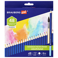 Карандаши художественные цветные акварельные BRAUBERG ART CLASSIC, 48 цветов, грифель 3,3 мм, 181532 фото Карандаши художественные цветные акварельные BRAUBERG ART CLASSIC, 48 цветов, грифель 3,3 мм, 181532