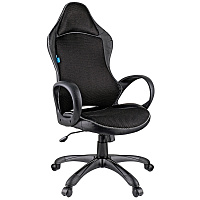 Кресло игровое Helmi HL-S02 "Virage", экокожа/ткань черная фото Кресло игровое Helmi HL-S02 "Virage", экокожа/ткань черная