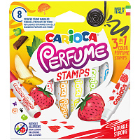 Фломастеры-штампы двусторонние Carioca "Perfume Stamps", 08цв., ароматизированные, смываемые, картон фото Фломастеры-штампы двусторонние Carioca "Perfume Stamps", 08цв., ароматизированные, смываемые, картон