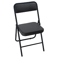 Стул Helmi HL-F06 "Golf", складной, каркас металл черный, экокожа, черный BOX4 фото Стул Helmi HL-F06 "Golf", складной, каркас металл черный, экокожа, черный BOX4