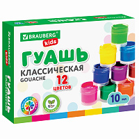 Гуашь BRAUBERG KIDS "NEW", 12 цветов по 10 мл, 192368 фото Гуашь BRAUBERG KIDS "NEW", 12 цветов по 10 мл, 192368