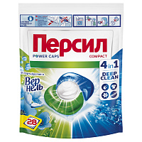 Капсулы для машинной стирки Персил "Power caps. Свежесть от Вернель", 4в1, 28шт*15г фото Капсулы для машинной стирки Персил "Power caps. Свежесть от Вернель", 4в1, 28шт*15г