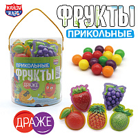Сахарное драже с хрустящей начинкой "Прикольные фрукты" ассорти, 12 г, КАНДИ КЛАБ, DRG052 фото Сахарное драже с хрустящей начинкой "Прикольные фрукты" ассорти, 12 г, КАНДИ КЛАБ, DRG052