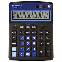 Калькулятор настольный BRAUBERG EXTRA-12-BKBU (206x155 мм), 12 разрядов, двойное питание, ЧЕРНО-СИНИЙ, 250472 фото Калькулятор настольный BRAUBERG EXTRA-12-BKBU (206x155 мм), 12 разрядов, двойное питание, ЧЕРНО-СИНИЙ, 250472
