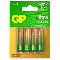 Батарейка GP Ultra G-Tech AA (LR6) 15AU алкалиновая, BC4 фото Батарейка GP Ultra G-Tech AA (LR6) 15AU алкалиновая, BC4