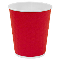 Стакан одноразовый бумажный 250/273 мл, D 80 мм, двухслойный, "Соты", красный, КОМПЛЕКТ 50 шт., холодное/горячее, WELDAY (ВЭЛДЭЙ), 702702