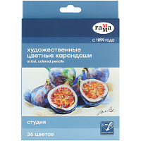 Карандаши цветные художественные Гамма "Студия", 36цв., заточен., картон. упаковка фото Карандаши цветные художественные Гамма "Студия", 36цв., заточен., картон. упаковка