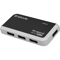 Хаб USB 2.0, 4 порта, порт для питания, черный, DEFENDER QUADRO INFIX, 83504 фото Хаб USB 2.0, 4 порта, порт для питания, черный, DEFENDER QUADRO INFIX, 83504