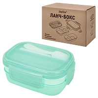 Ланч-бокс контейнер 3 секции, 8 отделений, 1,9 л, ложка, вилка, нож, 10х21х14 см, мятный, Joylux, 609350 фото Ланч-бокс контейнер 3 секции, 8 отделений, 1,9 л, ложка, вилка, нож, 10х21х14 см, мятный, Joylux, 609350