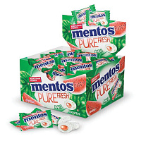 Жевательная резинка MENTOS (Ментос) "Pure White" со вкусом арбуза, 100 мини-упаковок по 2 г фото Жевательная резинка MENTOS (Ментос) "Pure White" со вкусом арбуза, 100 мини-упаковок по 2 г