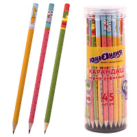 Карандаш чернографитный ЮНЛАНДИЯ "ЗВЕРУШКИ", 1 шт., HB, корпус ассорти, 181779