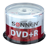 Диски DVD+R (плюс) SONNEN 4,7 Gb, 16x, Cake Box (упаковка на шпиле), КОМПЛЕКТ 50 шт., 512577 фото Диски DVD+R (плюс) SONNEN 4,7 Gb, 16x, Cake Box (упаковка на шпиле), КОМПЛЕКТ 50 шт., 512577