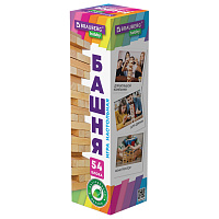 Игра настольная "БАШНЯ", 54 деревянных блока, BRAUBERG HOBBY, 665492 фото Игра настольная "БАШНЯ", 54 деревянных блока, BRAUBERG HOBBY, 665492