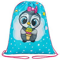 Мешок для обуви ПИФАГОР, 1 отделение, 40х32 см, "Smart penguin", 271602 фото Мешок для обуви ПИФАГОР, 1 отделение, 40х32 см, "Smart penguin", 271602