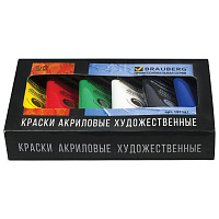 Краски акриловые художественные BRAUBERG ART CLASSIC, НАБОР 6 цветов по 75 мл, в тубах, 191121 фото Краски акриловые художественные BRAUBERG ART CLASSIC, НАБОР 6 цветов по 75 мл, в тубах, 191121